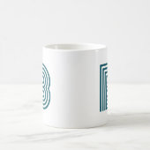 Mug Monogramme Moderne Initiale Lettre Élégante Vert T (Centre)