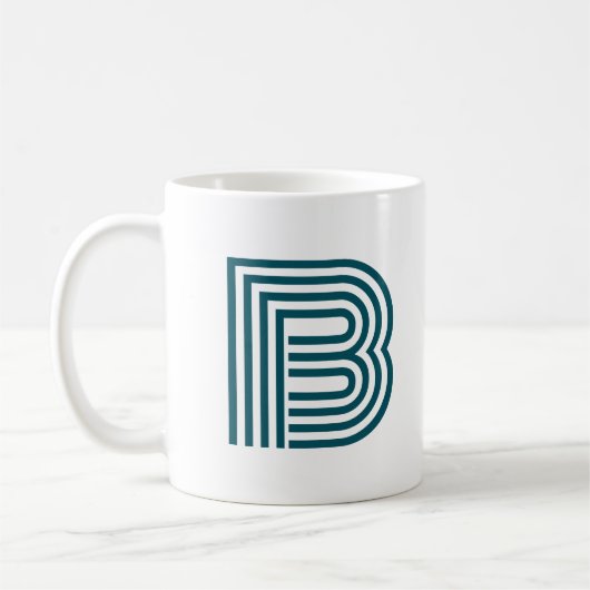 Mug Monogramme Moderne Initiale Lettre Élégante Vert T (Gauche)