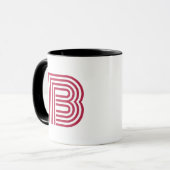 Mug Monogramme Moderne Initiale Lettre Rose Élégante (Devant gauche)