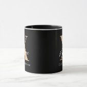 Mug Monogramme Moderne Initiale X & Nom Personnalisé (Centre)