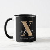 Mug Monogramme Moderne Initiale X & Nom Personnalisé (Gauche)