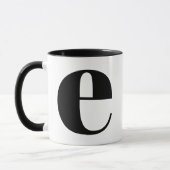 Mug Monogramme moderne Lettre initiale E Noir et blanc (Gauche)
