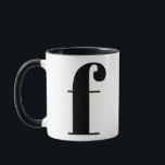 Mug Monogramme moderne Lettre initiale Noir et Blanc<br><div class="desc">Joli moderne de monogramme en noir et blanc. Si votre lettre préférée ne fonctionne pas sur cette tasse,  s'il vous plaît voir la collection de tasse monogramme pour la lettre que vous voulez ou contactez-moi.</div>