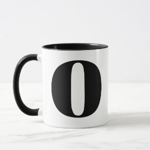 Mug Monogramme moderne Lettre initiale O noir et blanc