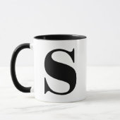 Mug Monogramme moderne Lettre initiale s Noir et Blanc (Gauche)
