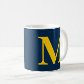 Mug Monogramme Moderne Lettre Initiale Simple (Devant droit)