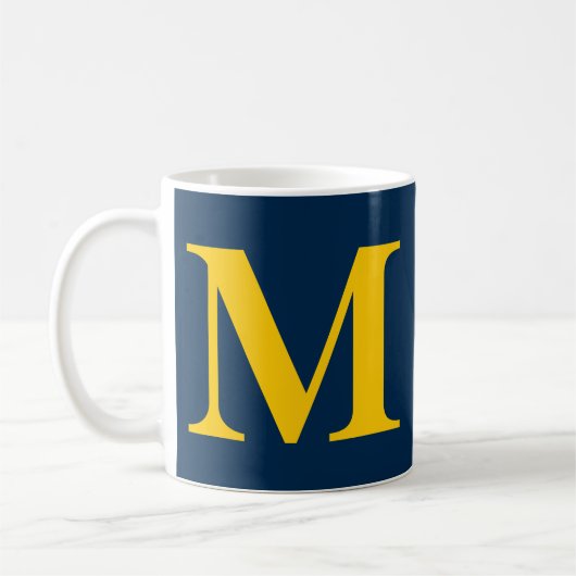 Mug Monogramme Moderne Lettre Initiale Simple (Gauche)