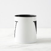 Mug Monogramme moderne Lettre initiale V Noir et blanc (Centre)