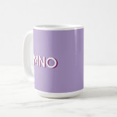 Mug Monogramme moderne Lilac de l'ombre initiale (Devant gauche)