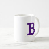 Mug Monogramme moderne minimal Lettre initiale violet (Devant droit)