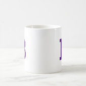Mug Monogramme moderne minimal Lettre initiale violet (Centre)