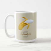 Mug Monogramme moderne minimal Nom Crochet Banana (Gauche)