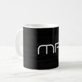 Mug Monogramme Moderne Noir Blanc Initiales du Nom (Devant gauche)
