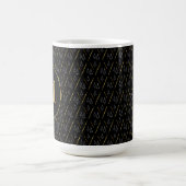 Mug Monogramme moderne noir d'or (Centre)