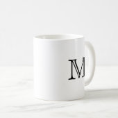 Mug Monogramme moderne noir et blanc (Devant droit)