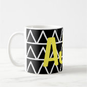 Mug Monogramme moderne noir et blanc géométrique (Gauche)