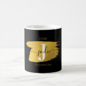 Mug Monogramme moderne noir et or (Centre)