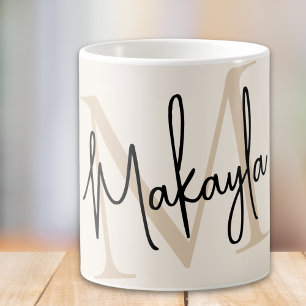 Mug Monogramme Moderne Nom
