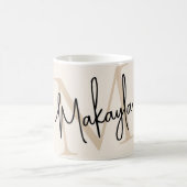 Mug Monogramme Moderne Nom (Centre)