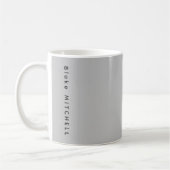 Mug Monogramme moderne Nom Urban Grey (Gauche)