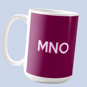 Mug Monogramme moderne Ombre initiale de goutte cerise