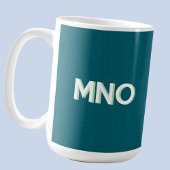 Mug Monogramme moderne Ombre initiale Turquoise verte
