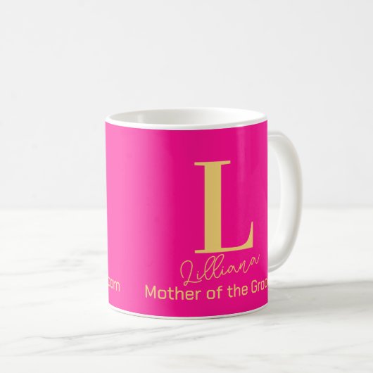 Mug Monogramme Moderne pour la Mère du Marié (Devant droit)