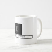Mug Monogramme moderne Professional Plain Nom simple (Devant droit)