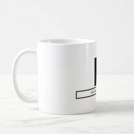 Mug Monogramme moderne Professional Plain Nom simple (Gauche)
