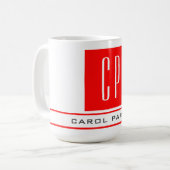 Mug Monogramme moderne Professional Plain Nom simple (Devant gauche)