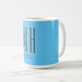 Mug Monogramme moderne Professionnel Plat Ciel Simple (Devant droit)