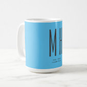 Mug Monogramme moderne Professionnel Plat Ciel Simple (Devant gauche)