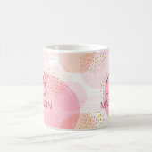 Mug Monogramme moderne rose Parties scintillant fille (Centre)