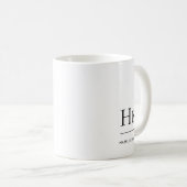 Mug Monogramme Moderne Simple Élégant Blanc Monogramme (Devant droit)