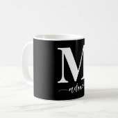 Mug Monogramme moderne simple Musique blanche noire (Devant gauche)