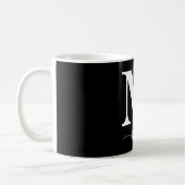 Mug Monogramme moderne simple Musique blanche noire (Gauche)