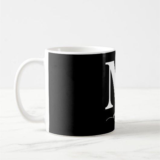 Mug Monogramme moderne simple Musique blanche noire (Gauche)