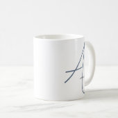 Mug Monogramme moderne surdimensionné Initiale & Nom (Devant droit)