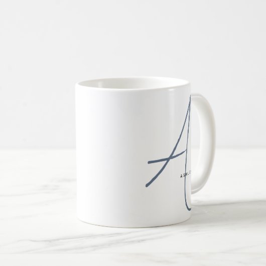 Mug Monogramme moderne surdimensionné Initiale & Nom (Devant droit)