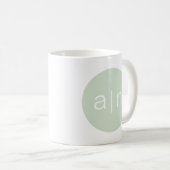 Mug Monogramme moderne - Vert (Devant droit)
