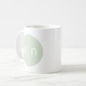 Mug Monogramme moderne - Vert (Devant gauche)