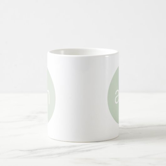 Mug Monogramme moderne - Vert (Centre)