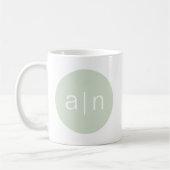 Mug Monogramme moderne - Vert (Gauche)