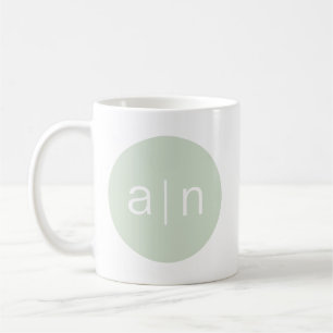 Mug Monogramme moderne - Vert