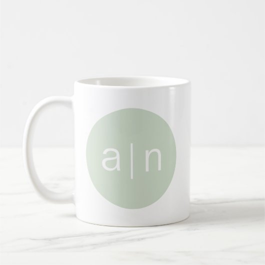 Mug Monogramme moderne - Vert (Gauche)