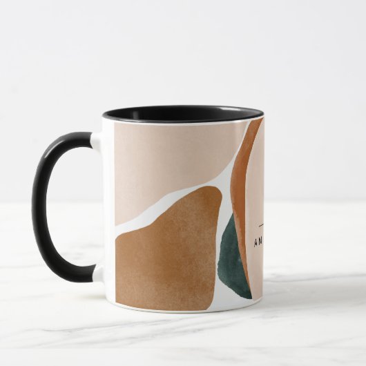 Mug Monogramme moderne vert rouille abstrait élégant (Gauche)