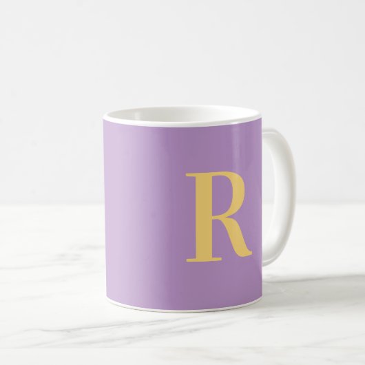 Mug Monogramme moderne violet Lilac (Devant droit)
