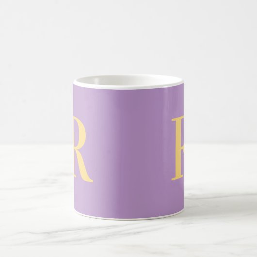 Mug Monogramme moderne violet Lilac (Centre)