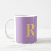 Mug Monogramme moderne violet Lilac (Gauche)