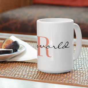 Mug Monogramme mon monde Design 11oz classique café Mu